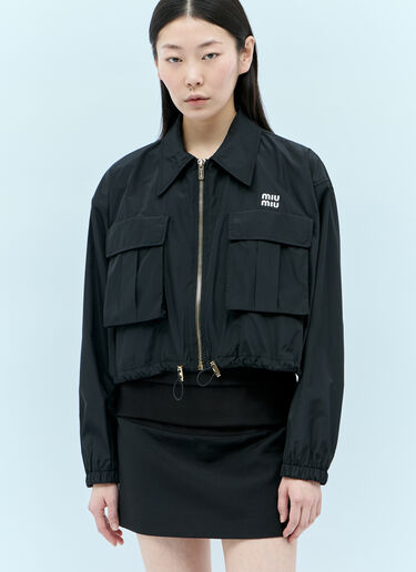 Miu Miu Technical Cropped Jacket Black miu0256006