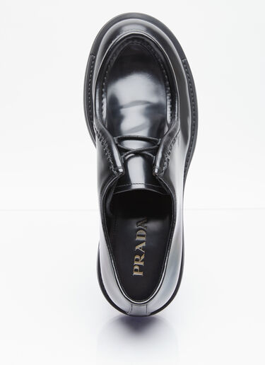 Prada Leather Lace-Up Shoes Black pra0154010