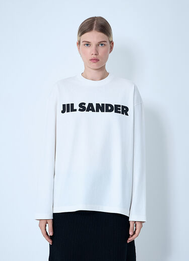 Jil Sander Logo Motif T-Shirt White jil0262007