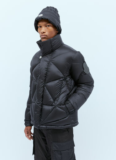 Moncler x Pharrell Williams 새틴 주름진 버킷 햇 블랙 mpw0354003