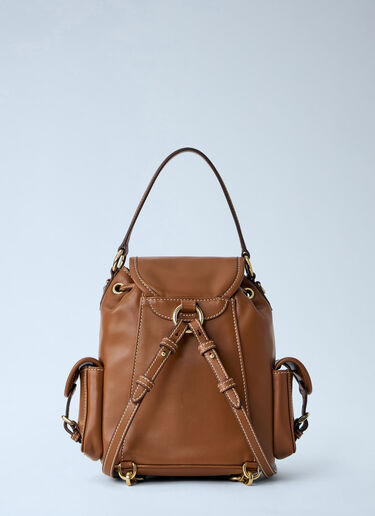 LN-CC® - Miu Miu: Logo Leather Backpack - Brown Miu Miu Logo Leather Backpack Brown miu0264204