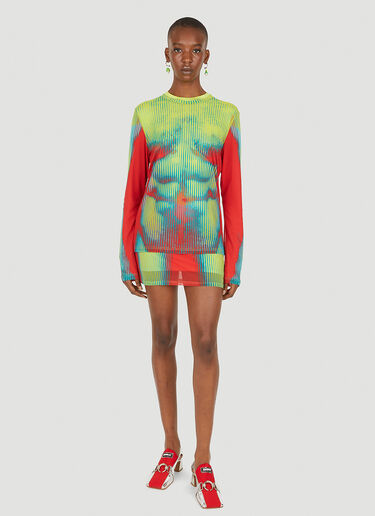 Y/Project x Jean Paul Gaultier Body Morph Mesh Cover Top Yellow ypg0350005