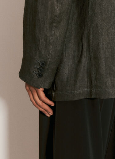 Yohji Yamamoto 墨染亚麻西装外套 黑色 yoy0156002