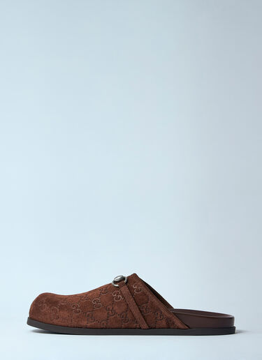 Gucci Suede Horsebit Mules Brown guc0159059