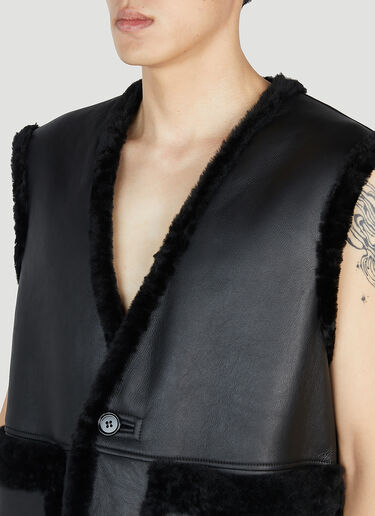 Burberry Shearling Gilet Jacket Black bur0151016