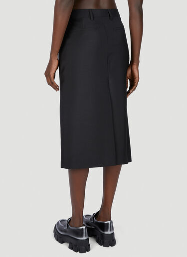 Prada Logo Plaque Wrap Skirt Black pra0252009