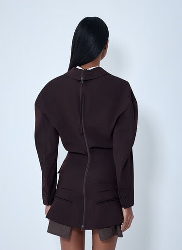 Issey Miyake Tailored Blazer Mini Dress Brown ism0263003