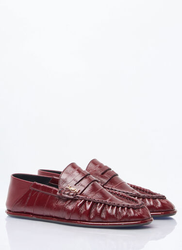 Saint Laurent Le Loafer Penny Slippers Burgundy sla0258005