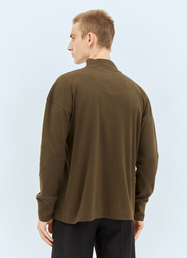 MHL by Margaret Howell Mock Neck Thermal Sweatshirt Green mhl0158007