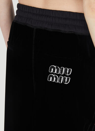 Miu Miu 徽标刺绣运动裤 黑 miu0247004