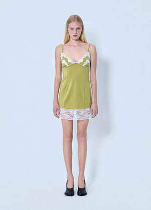 Chloé Lace Trimmed Slip Dress Green chl0264012