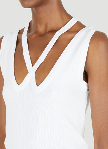 MM6 Maison Margiela V-Neck Tank Top White mmm0248010