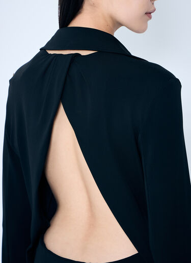 Sportmax Crepe Jersey Shirt Dress Black spx0259009