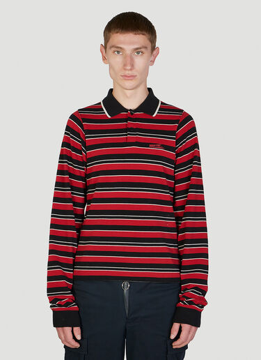 Martine Rose Shrunken Long Sleeve Polo Shirt Red mtr0152008