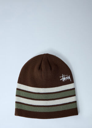 Stüssy Logo Motif Beanie Hat Brown sts0163009
