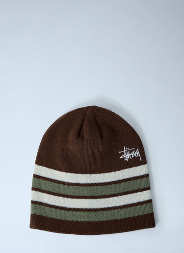 Stüssy Logo Motif Beanie Hat Brown sts0163009