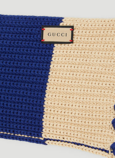 Gucci Striped Knit Scarf Blue guc0145152