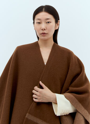 Max Mara 流苏羊毛斗篷 棕色 max0257035