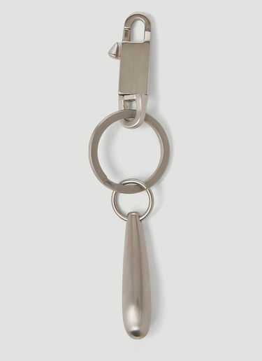 Rick Owens Teardrop Keychain Silver ric0149040