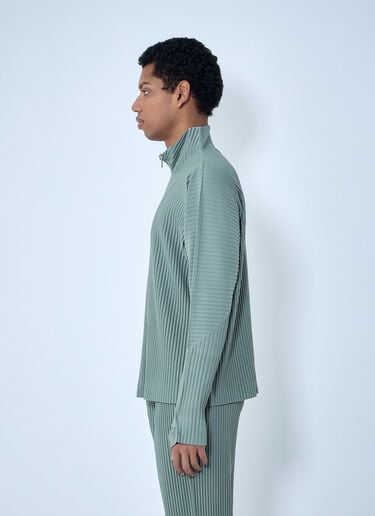 Homme Plissé Issey Miyake Pleated Quater Zip-Up Sweatshirt Olive hmp0163005