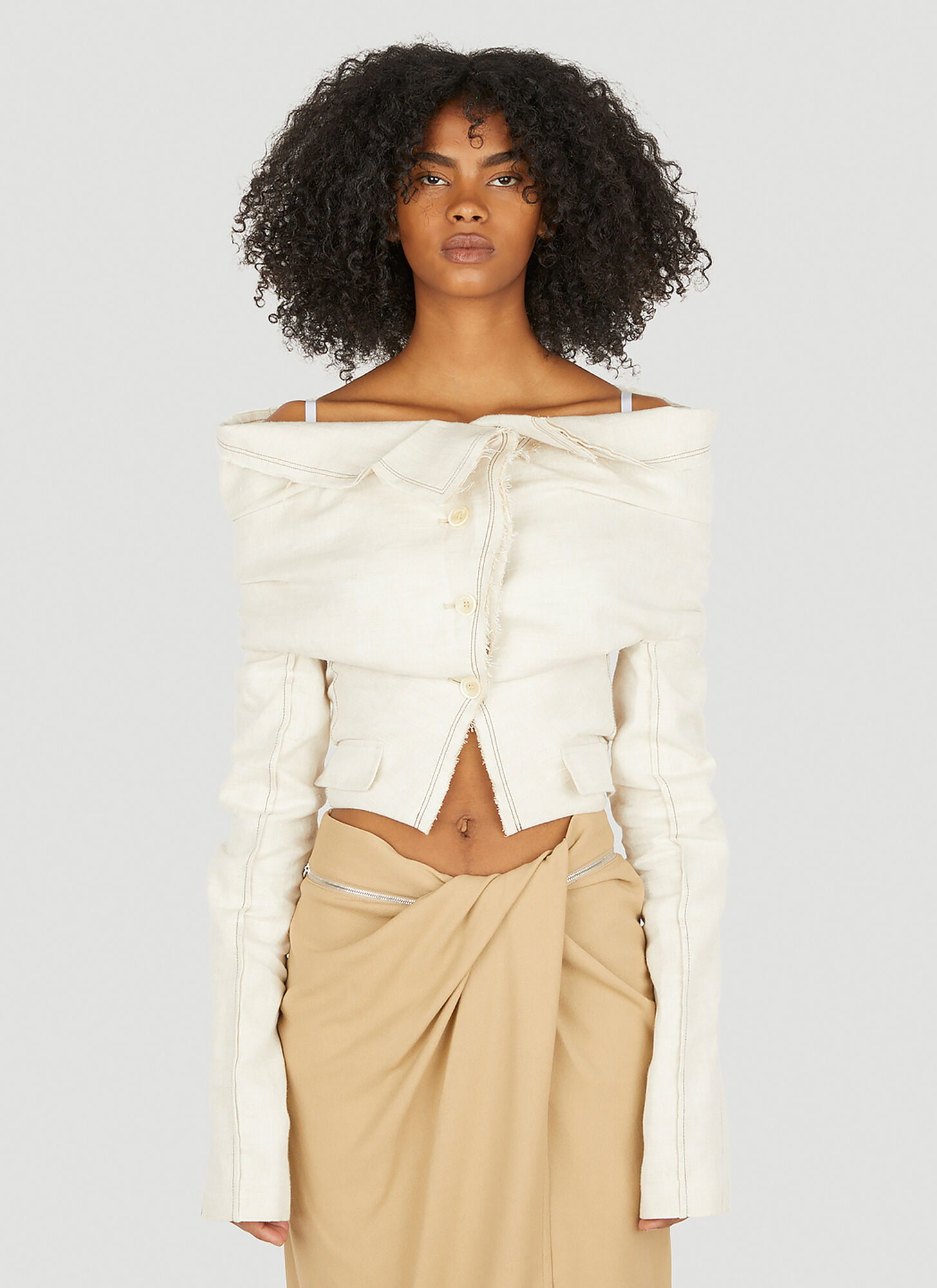 Jacquemus La Veste Camargue Top In Beige