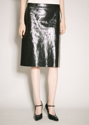 Jean Paul Gaultier Craquelé Leather Skirt Black jpg0260008