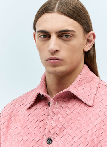 인트레치아토 스웨이드 셔츠 Bottega Veneta 인트레치아토 스웨이드 셔츠 핑크 bov0157003