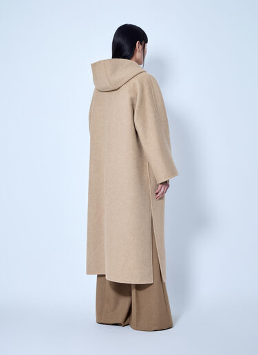 LN-CC® - Max Mara: Hooded Camel and Mohair Coat - Beige Max Mara Hooded Camel and Mohair Coat Beige max0266214