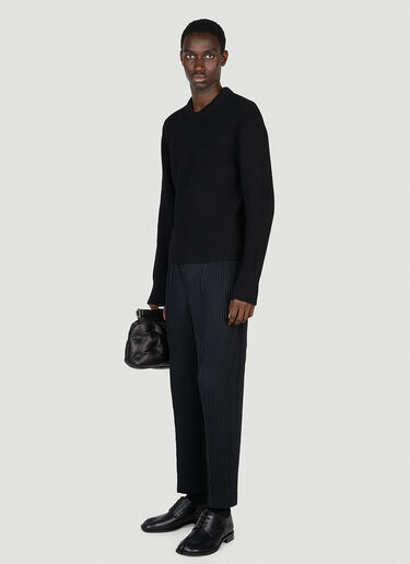 Maison Margiela Ribbed Pullover Sweater Black mla0151019
