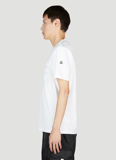 7 Moncler Fragment 로고 프린트 티셔츠 화이트 mfr0354006