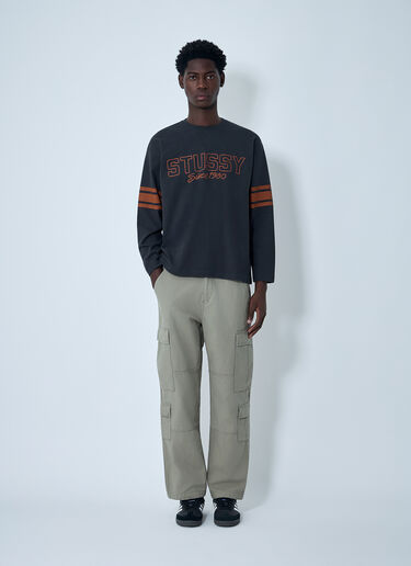 Stüssy Stripe Logo Motif Sweatshirt Black sts0162011