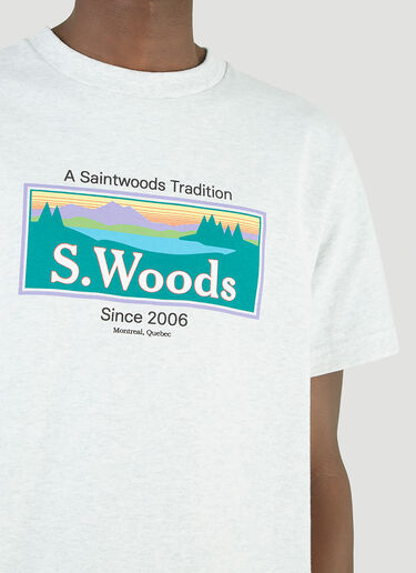 Saintwoods 로고 티셔츠 화이트 swo0146010