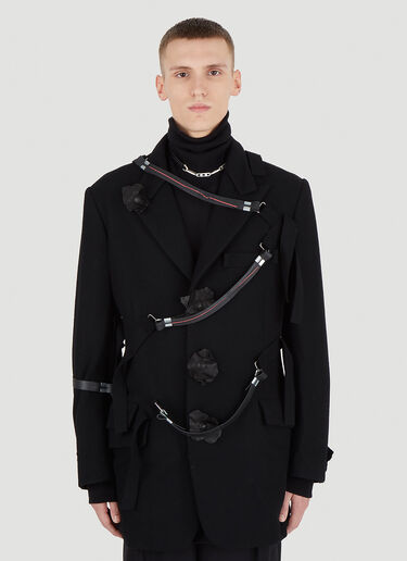 Yohji Yamamoto I-Design 皮革腰带夹克 黑色 yoy0146003