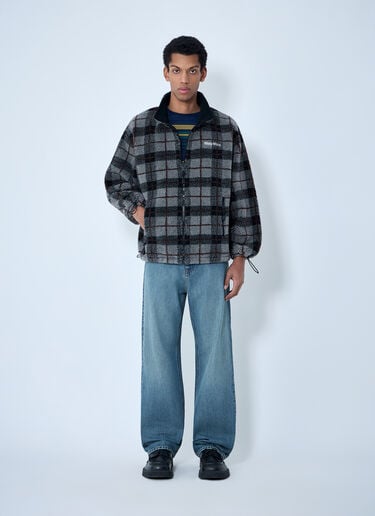 Miu Miu Checked Fleece Jacket Black miu0164001