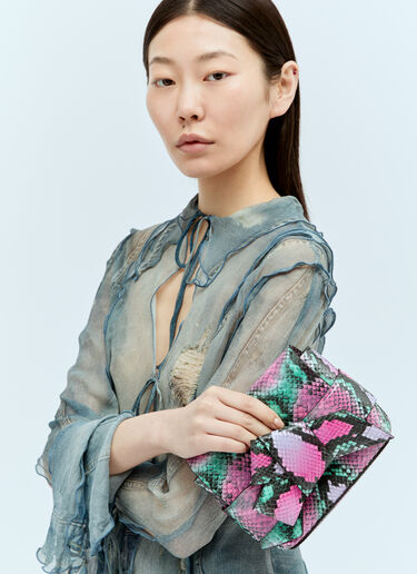 Acne Studios 蛇纹压花单肩包 粉色 acn0256051