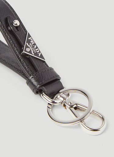 Prada Saffiano Leather Keychain Black pra0145056