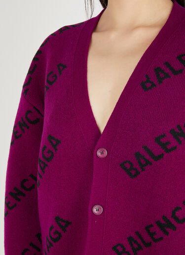 Balenciaga Logo Cardigan Purple bal0247006