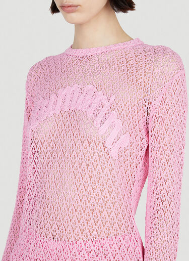 크로셰 로고 탑 Blumarine 크로셰 로고 탑 핑크 blm0252018