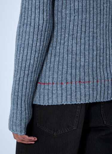 LN-CC® - Dries Van Noten: Ribbed Turtleneck Sweater - Grey Dries Van Noten Ribbed Turtleneck Sweater Grey dvn0165024