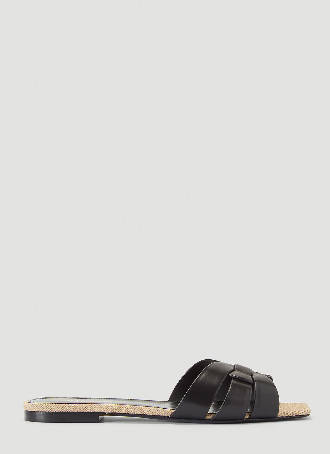 Saint Laurent Nu Pieds Slides in Black LN CC
