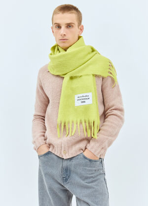 Acne Studios Skinny Fringe Alpaca Scarf Yellow acn0158025