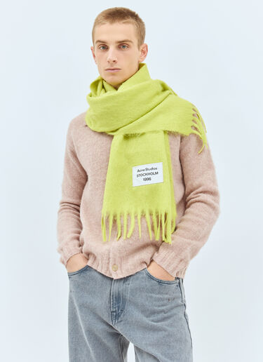 Acne Studios Skinny Fringe Alpaca Scarf Yellow acn0158025