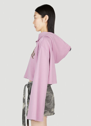 Embellished Logo Hooded Sweatshirt Blumarine Embellished Logo Hooded Sweatshirt Lilac blm0252037