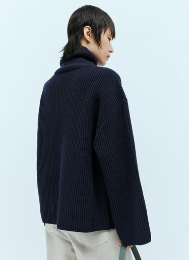 ロールネックニットセーター TOTEME ロールネックニットセーター ネイビー tot0254020