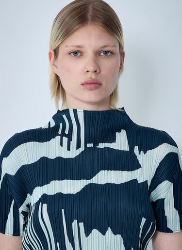 Pleats Please Issey Miyake Pleated Top Blue plp0261001