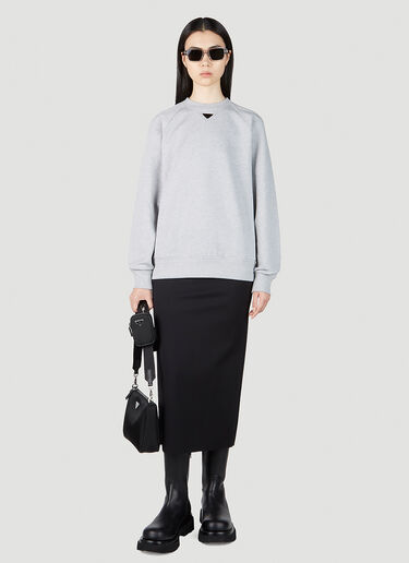 Logo Plaque Sweatshirt Prada Logo Plaque Sweatshirt Grey pra0252005