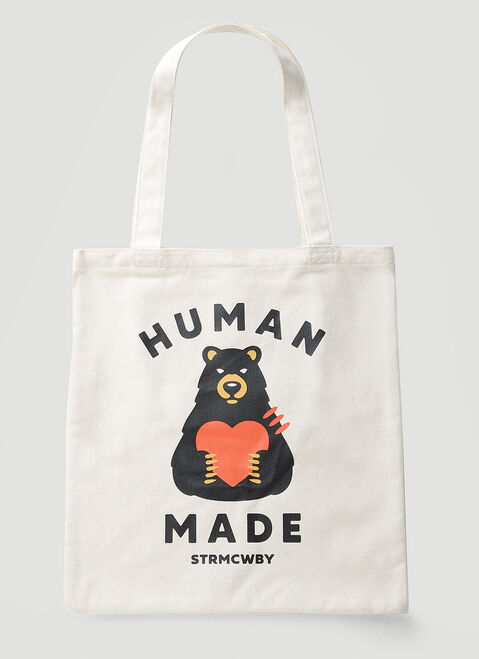 Human Made Book Bear Tote Bag Khaki hmd0152006