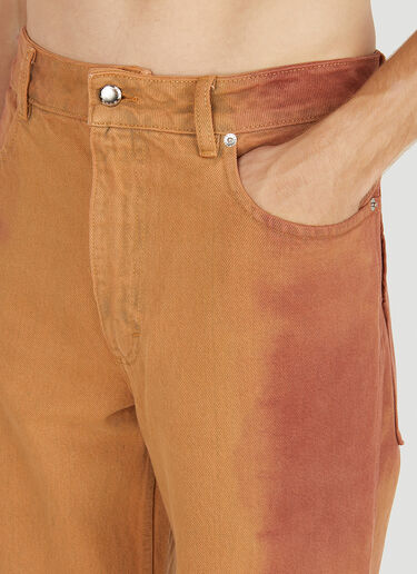 Eckhaus Latta Washed Wide Leg Jeans Orange eck0151008