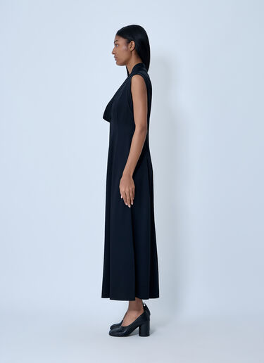 Jil Sander V-Neck Midi Dress Black jil0264004