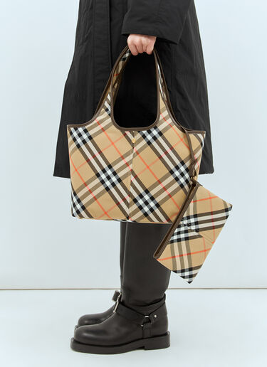 Small Check Tote Bag Burberry Small Check Tote Bag Beige bur0257032